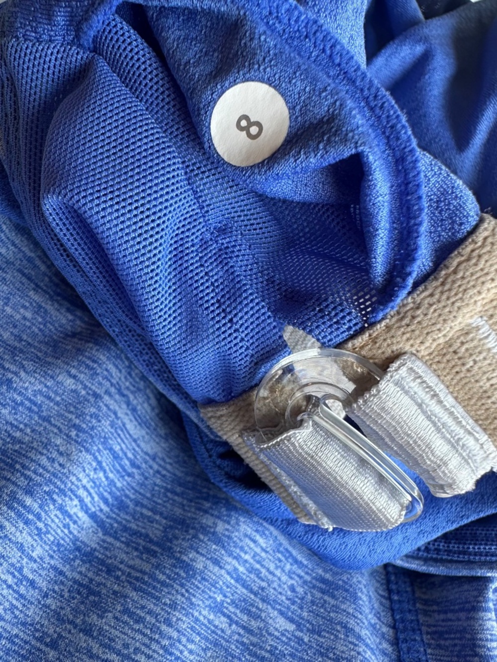 lululemon Trapeze Twist Tank Heathered Harbor Blue Size 8 Twist Back Yoga - Picture 10 of 10